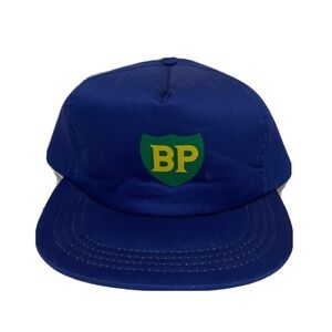 NEW Vintage 80’s BP British Petroleum Patch Trucker Snapback Hat Cap Blue Foam